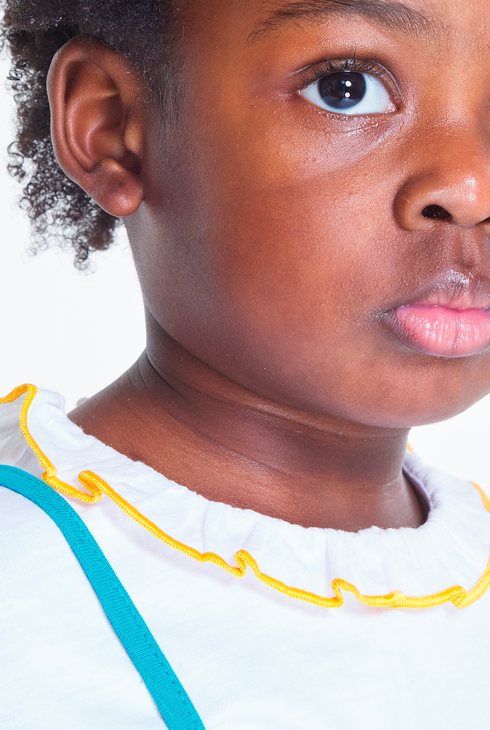 T-shirt col volanté patch toucan blanc bébé fille 1