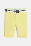 Bermuda slim en toile + ceinture jaune garçon 1