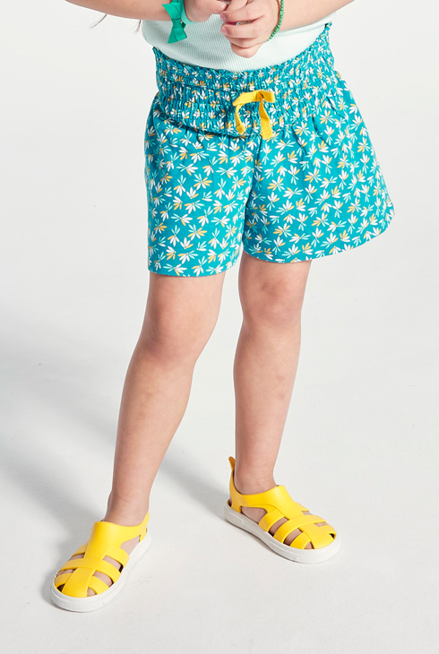 Jersey-Shorts mit Print Blau Mädchen 1