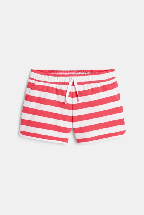 Short en molleton rayé rose fille 1