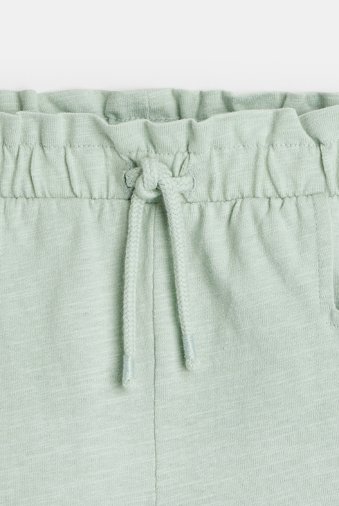 Short en jersey uni vert fille