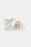 Sandales en tissu blanc naissance 1
