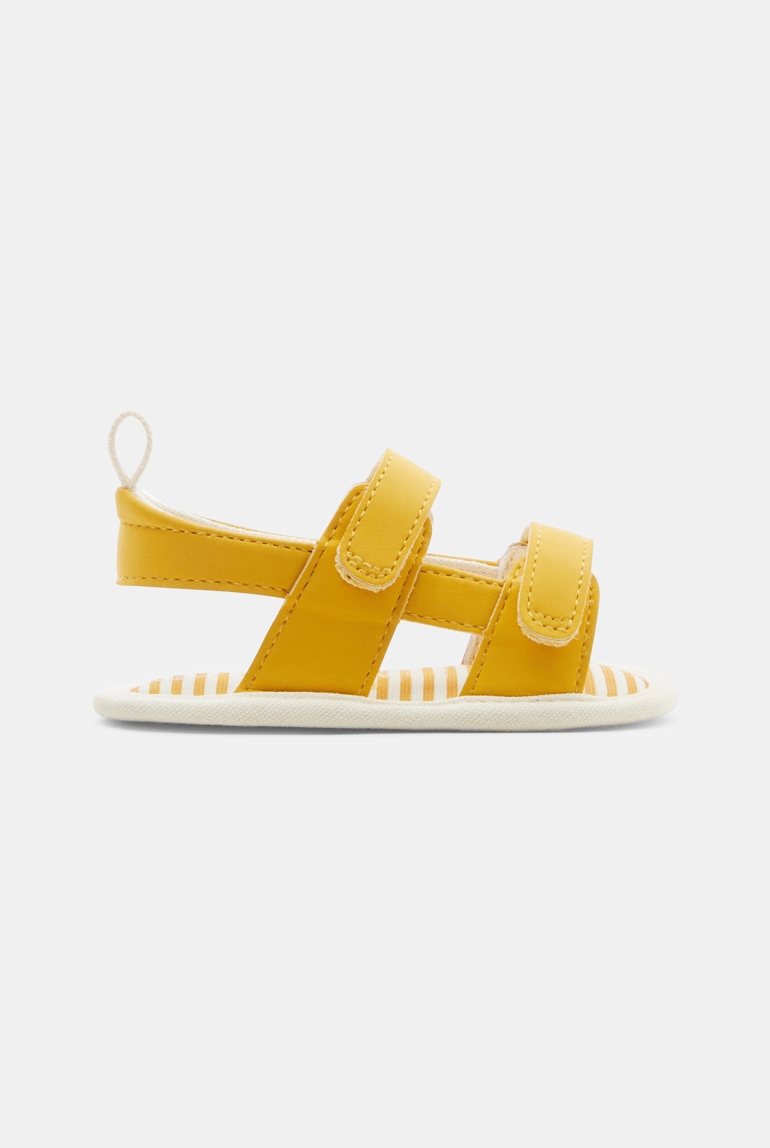 Sandales été à scratch jaunes naissance 1