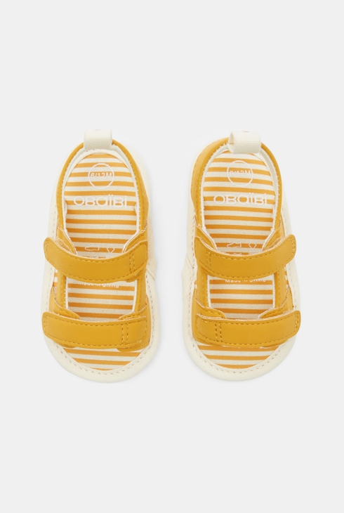 Sandales été à scratch jaunes naissance