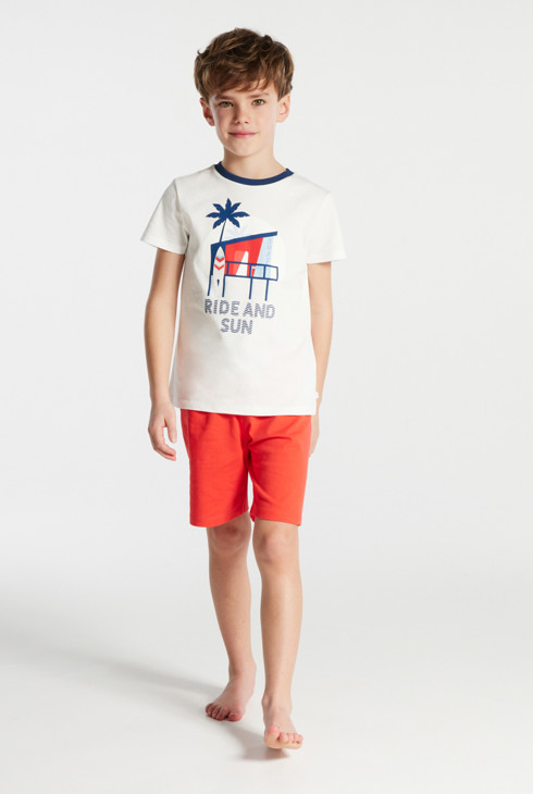 2-teiliger Kurzpyjama aus Jersey Rot Jungen 1