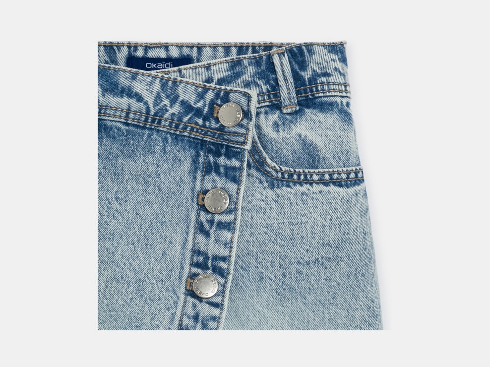 Mini-Skort aus blauem Jeansstoff Mädchen 2