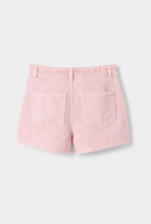 Falda short denim rosa niña 2