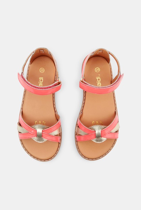Sandales à bride cuir verni roses fille 2