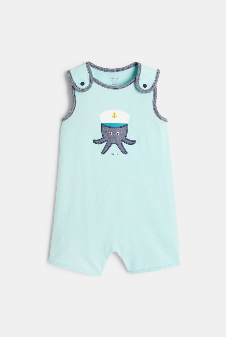 Combi courte pieuvre bleu bébé garçon 1