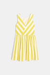 Robe rayée en jersey jaune fille 3