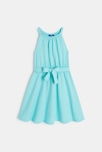 Robe en jersey uni bleu fille 1