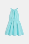 Robe en jersey uni bleu fille 2