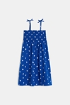 Robe à smocks imprimée bleu fille 1