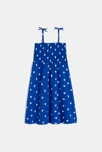 Robe à smocks imprimée bleu fille 2
