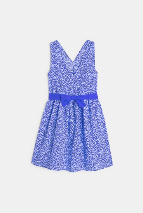 Kleid mit Cache-Coeur-Ausschnit und Blumenmuster Blau Mädchen 2