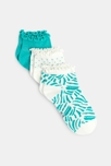 Socquettes volantées fantaisie (lot de 3) vert fille