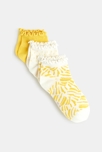 Socquettes volantées (lot de 3) jaune fille 1