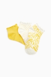 Socquettes volantées (lot de 3) jaune fille 2