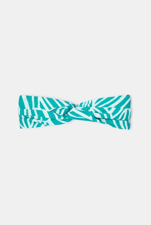 Potiskan naglavni trak iz jerseya zelena deklica 1