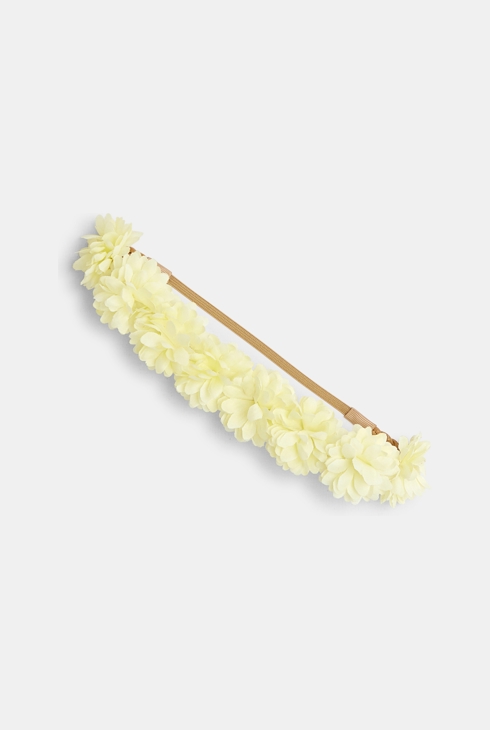 Gelbes Blumenkranz-Stirnband für Mädchen
