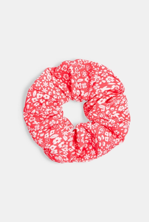 Haargummi aus bedrucktem Stoff Rosa Mädchen 1