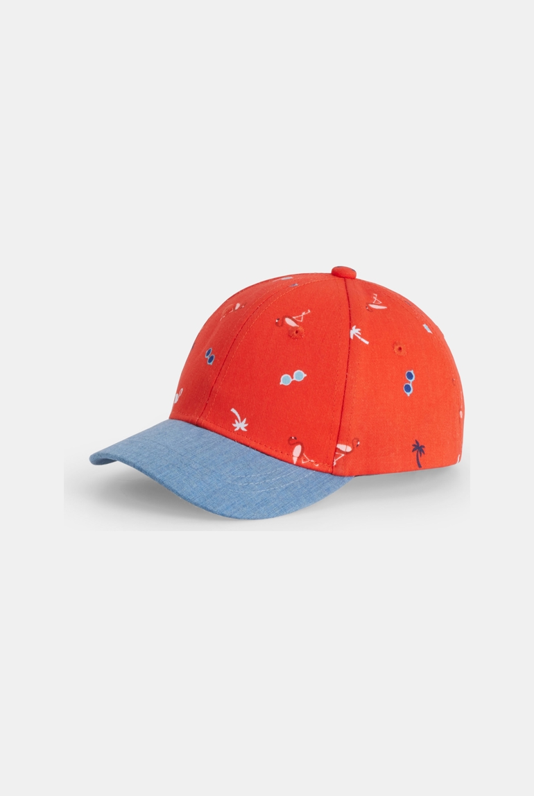 Casquette imprimée mixte rouge 1