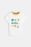 T-shirt Aloha et short micro-rayures jaune bébé garçon 3
