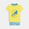 T-shirt requins et short micro-rayures bleu bébé garçon