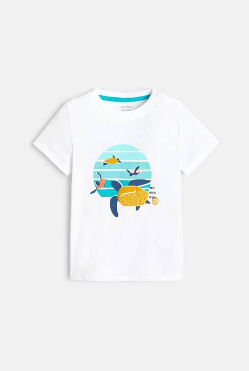 T-shirt tortues blanc bébé garçon 1