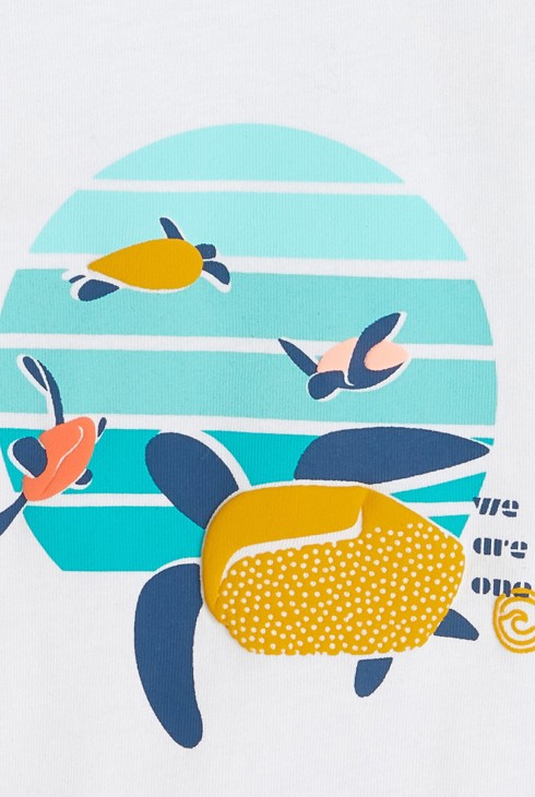 T-shirt tortues blanc bébé garçon 2