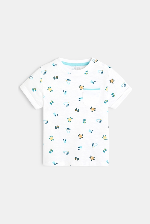 Majica z želvami in palmami bela dojenček deček 1