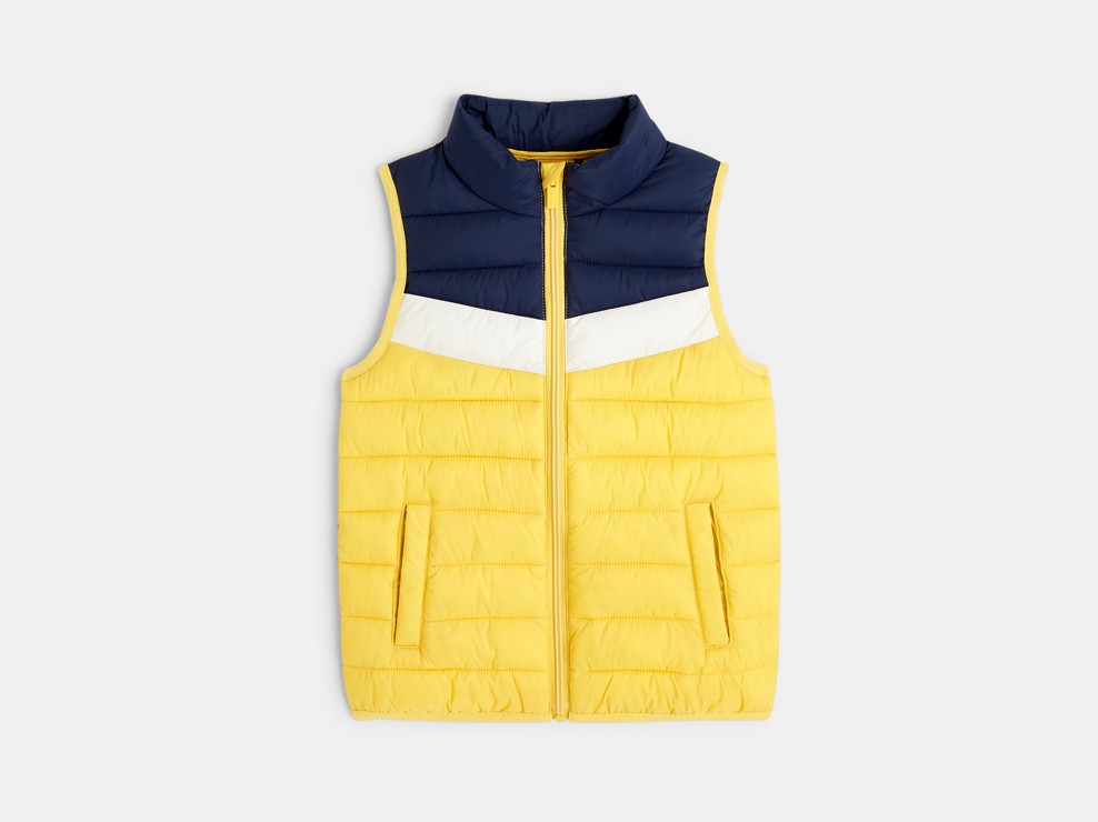 Colorblock bodywarmer zonder mouwen geel jongen 1