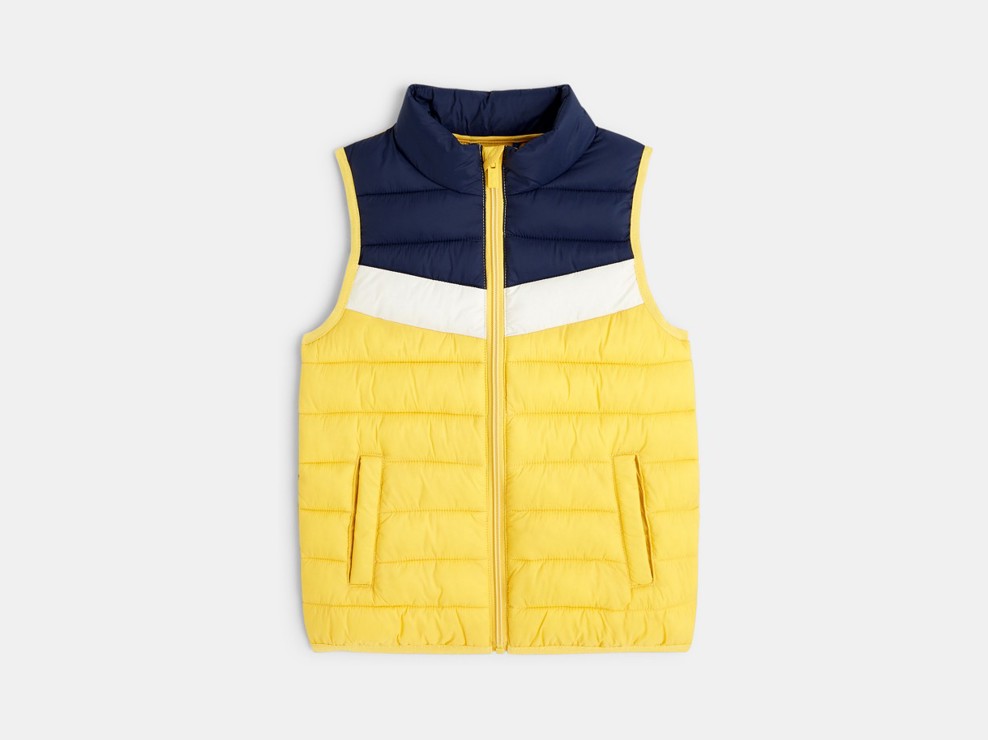 Colorblock bodywarmer zonder mouwen geel jongen 2
