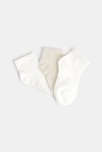 Socquettes à bord picot (lot de 3) jaune fille 2