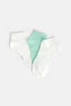 Socquettes à bord picot (lot de 3) vert fille 2