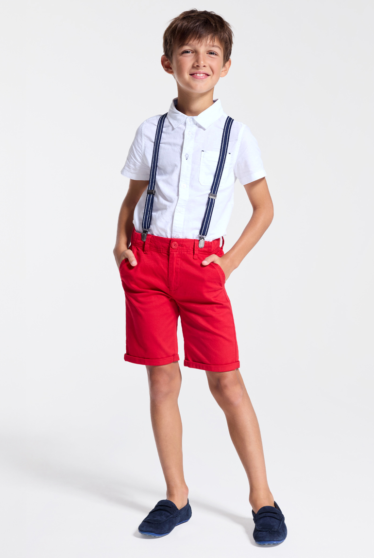 Chemisette chic unie blanc garçon 1