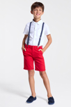 Chemisette chic unie blanc garçon 1