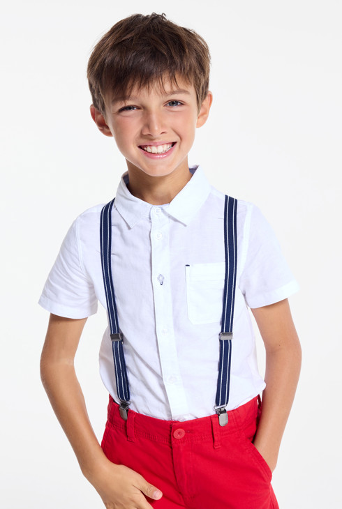 Chemisette chic unie blanche garçon 2