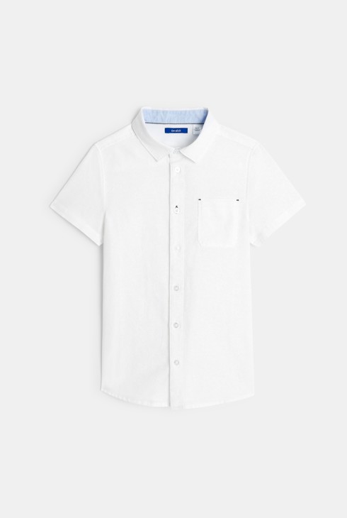 Jednobojna šik bijela košulja za dječake 2