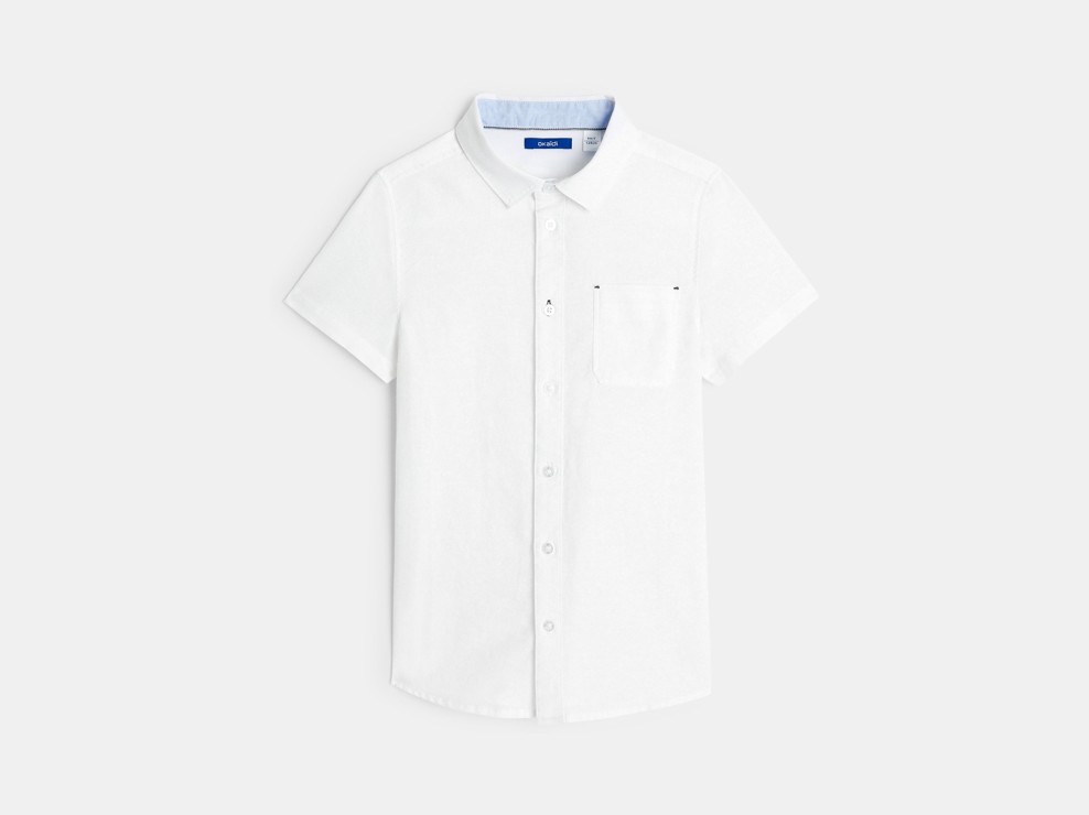 Chemisette chic unie blanche garçon 2