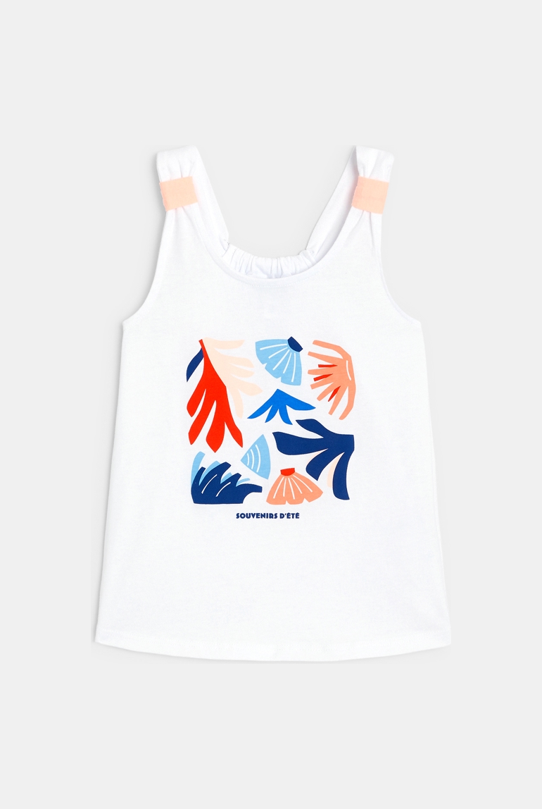 Débardeur à motifs imprimés blanc fille 1