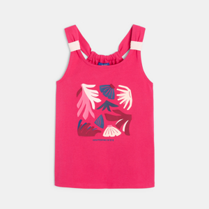 Girls' pink printed tank top 1