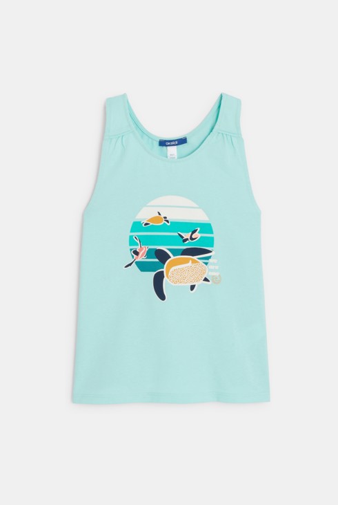 Majica brez rokavov z motivom SURFRIDER modra deklica 2