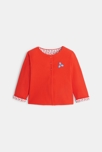 Gilet réversible maille côtelée et imprimée orange bébé fille