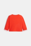 Gilet réversible maille côtelée et imprimée orange bébé fille 3