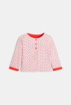 Gilet réversible maille côtelée et imprimée orange bébé fille 4