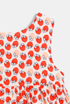 Robe à bretelles gaufrée fleurie et bloomer orange bébé fille 3