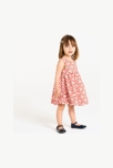 Robe à bretelles gaufrée fleurie et bloomer orange bébé fille 4