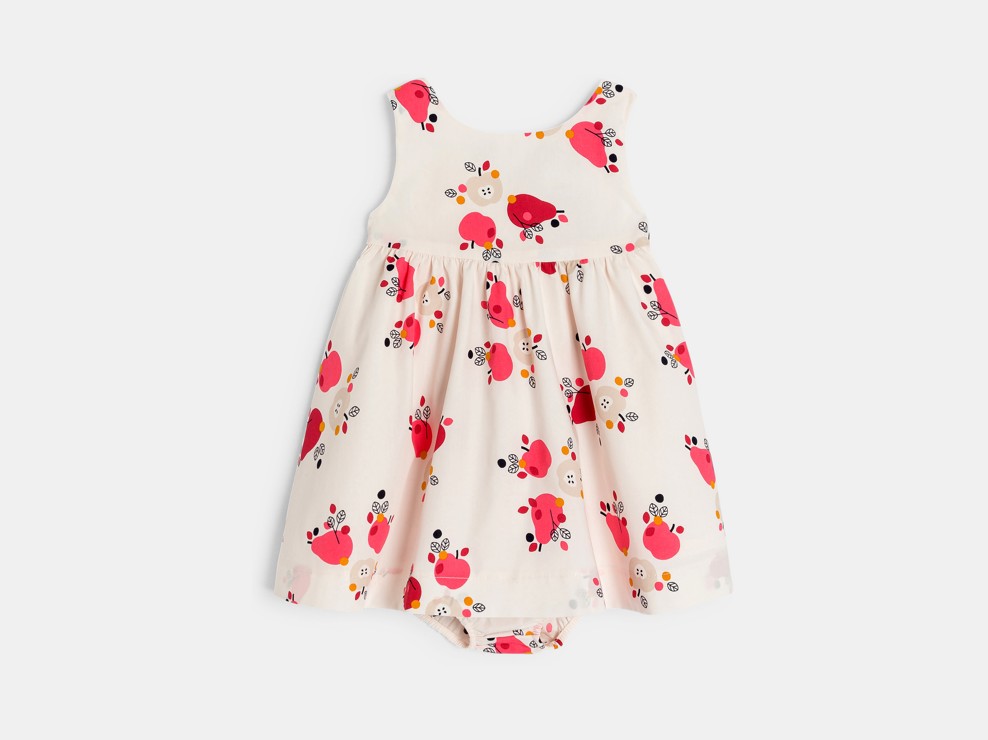Gaufriertes rosa Trägerkleid mit Bloomers Kleinkind Mädchen 1