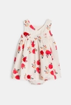 Robe à bretelles gaufrée et bloomer rose bébé fille 2